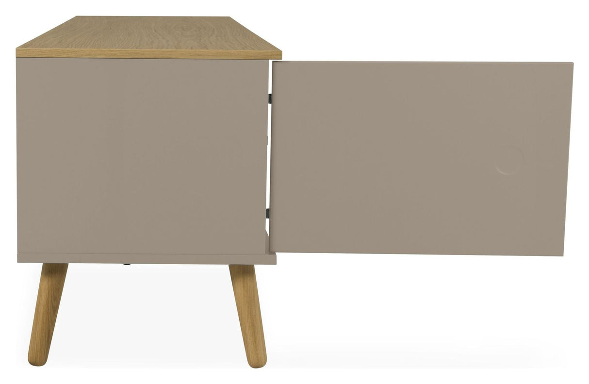 Dot TV Bench - Taupe/Oak