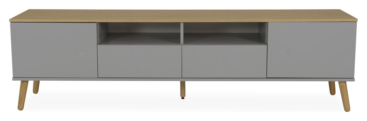 Dot TV Table 2 doors+2 drawers, Oak/Gray