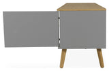 Dot TV Table 2 doors+2 drawers, Oak/Gray