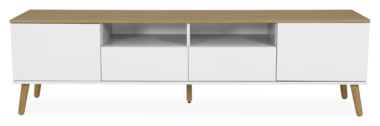 Dot Tv Table 2 Doors+2 Drawers, Oak/White