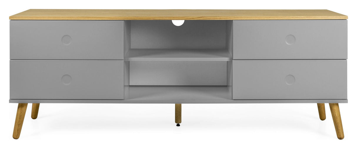 Dot TV Table 4 drawers, Oak/Gray