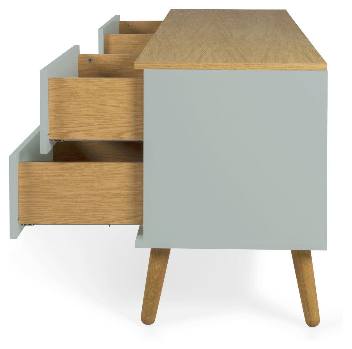 Dot TV Table 4 drawers, Oak/Sage