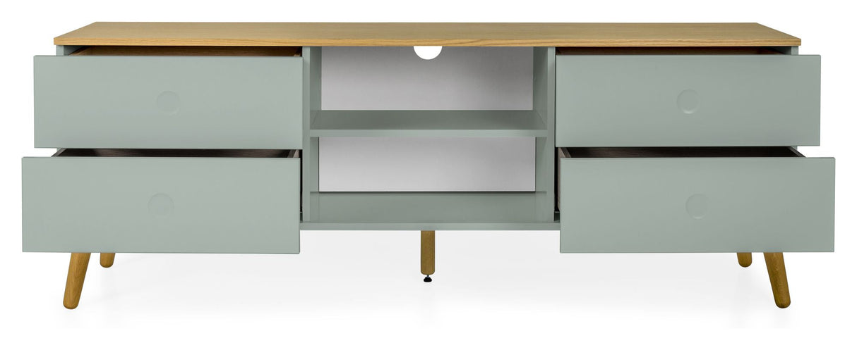 Dot TV Table 4 drawers, Oak/Sage