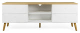 Dot TV Table 4 drawers, Oak/White