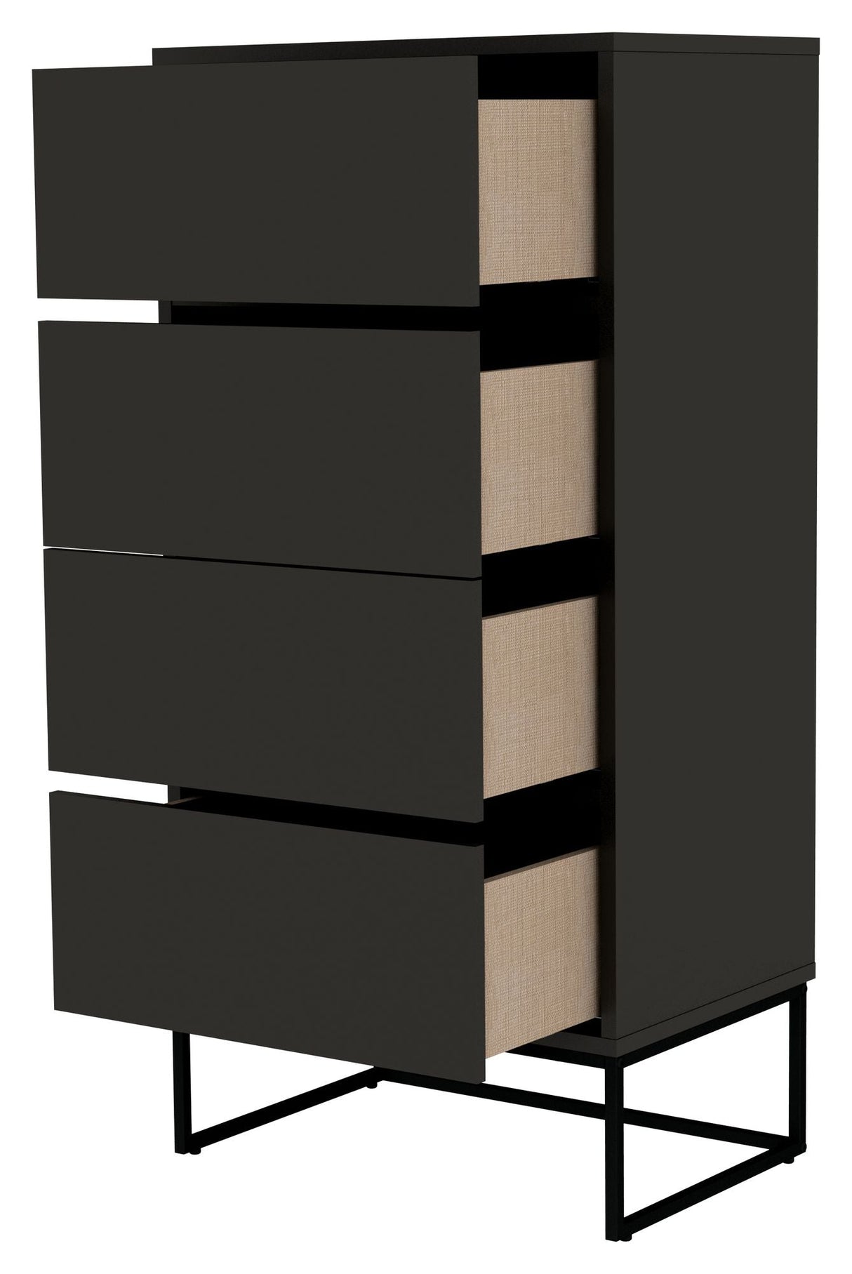 Lipp Chest w. 4 drawers, Shadow Black