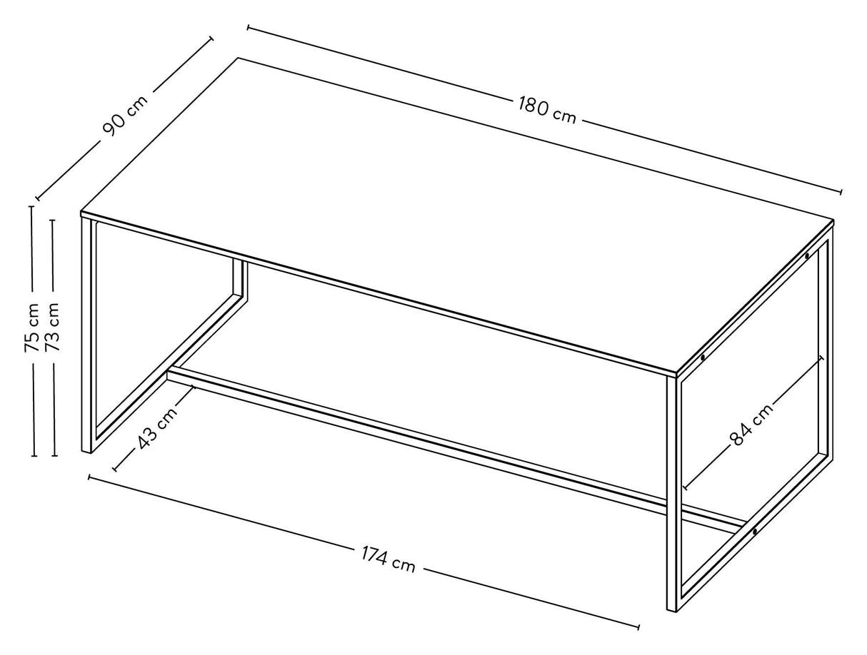 TENZO - LIPP Dining Table, White, 90x180