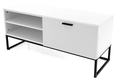 TENZO - Mello TV bench with folding door, White