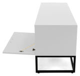 TENZO - Mello TV bench with folding door, White