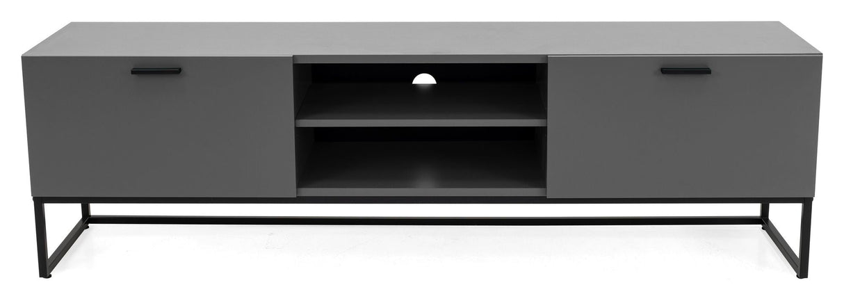 TENZO - Mello TV bench with folding door and drawer, Gray