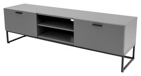 TENZO - Mello TV bench with folding door and drawer, Gray