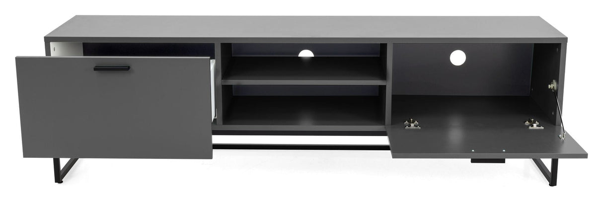 TENZO - Mello TV bench with folding door and drawer, Gray