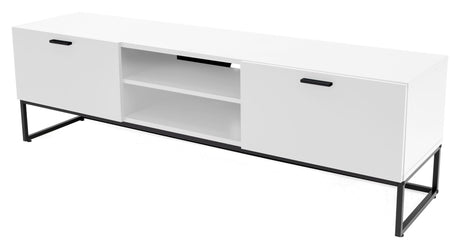 TENZO - Mello TV bench with folding door and drawer, White