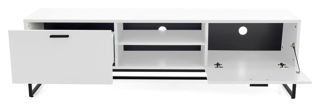 TENZO - Mello TV bench with folding door and drawer, White