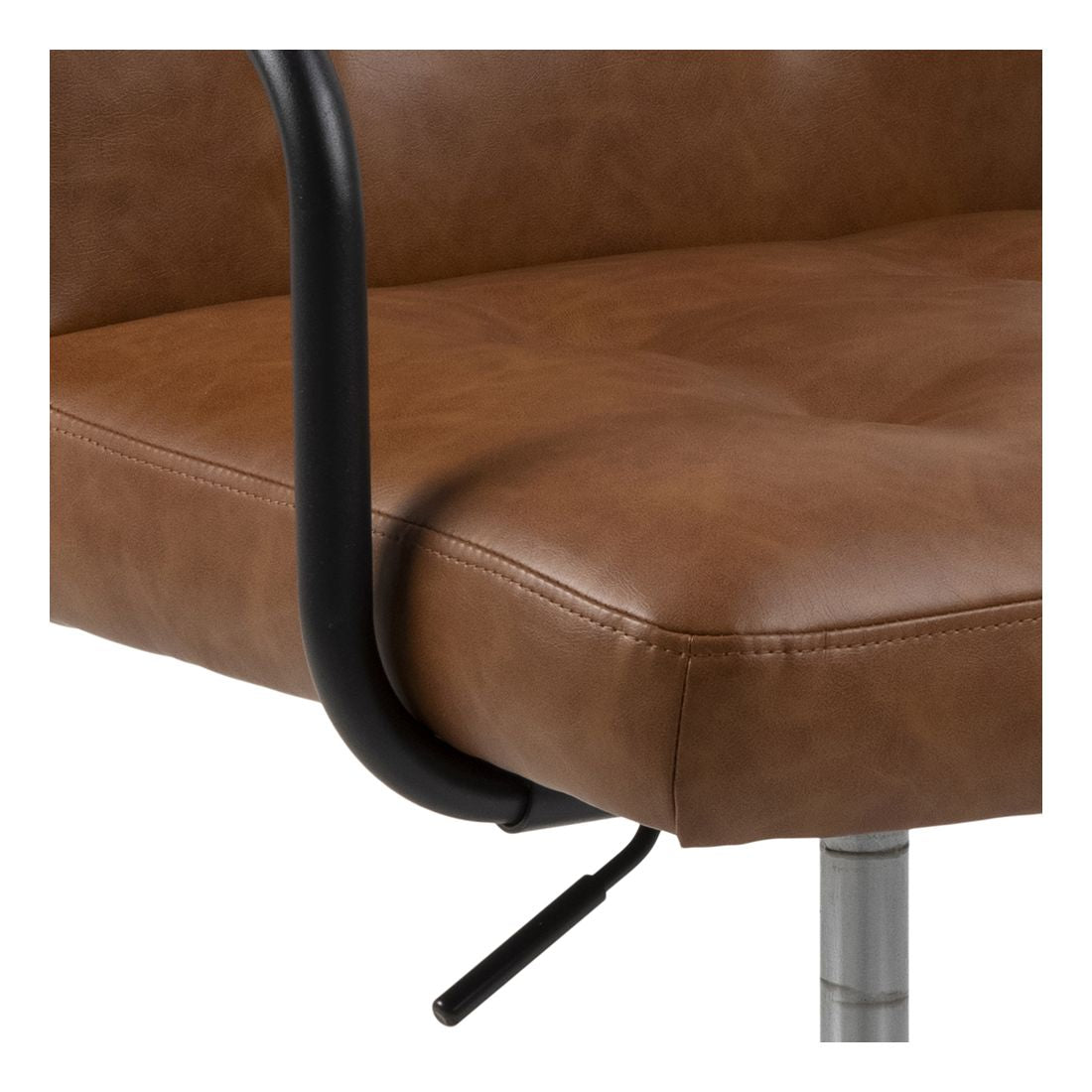 Tibro Office chair with armrests, brown leatherette