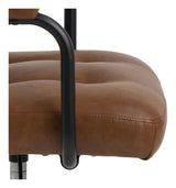 Tibro Office chair with armrests, brown leatherette