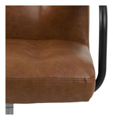 Tibro Office chair with armrests, brown leatherette