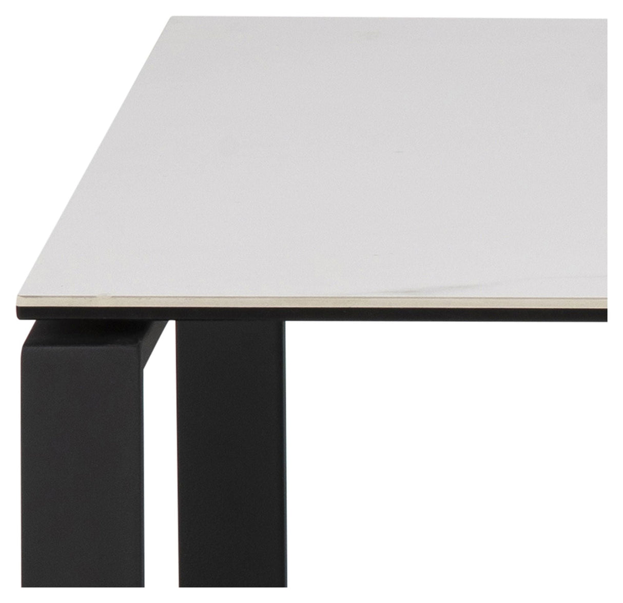 Toftdal Coffee Table Set, White Acrylic Glass Ceramic/Matte Black