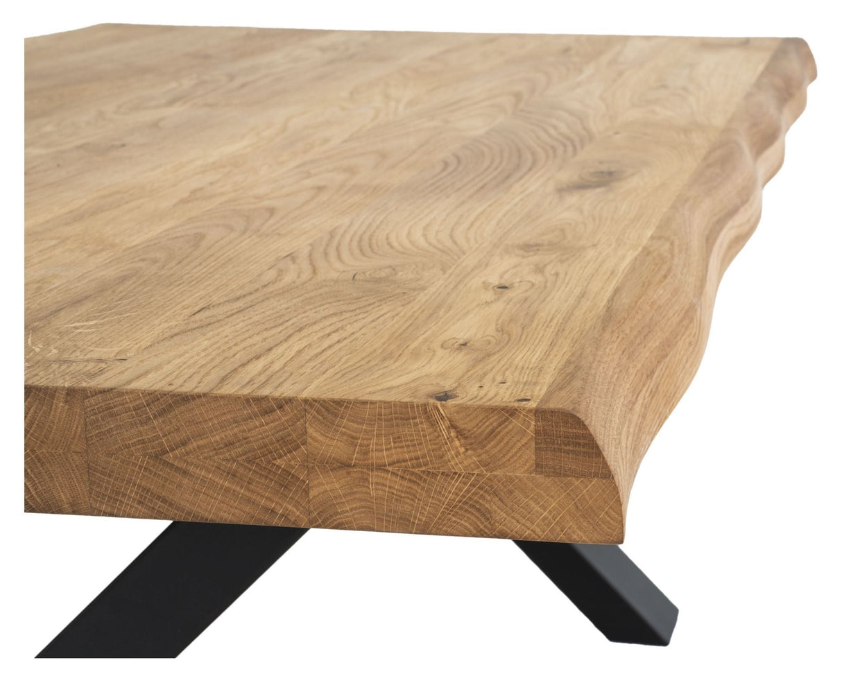 Toulon Coffee table with wavy edge, Oiled Oak, 120x70