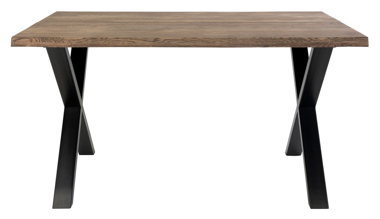 Toulon Dining table with wavy edge, Smoked oiled Oak, 140x95