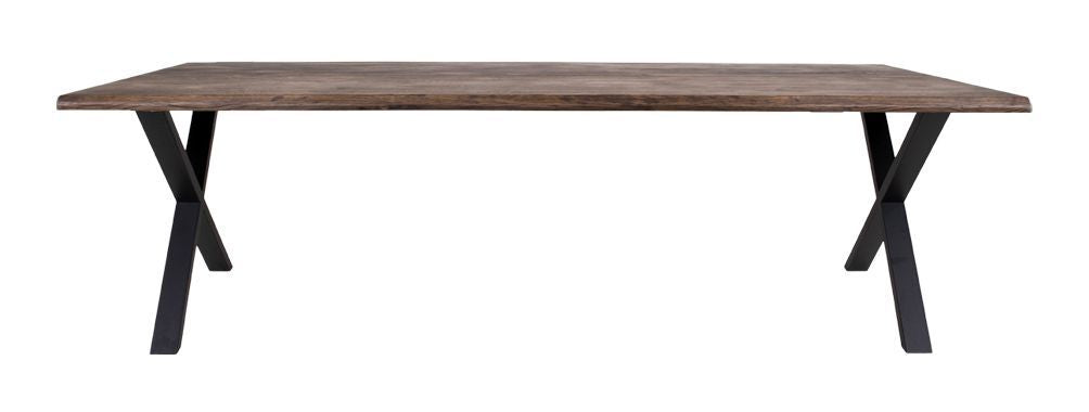 Toulon Dining table with wavy edge, Smoked oiled Oak, 300x100