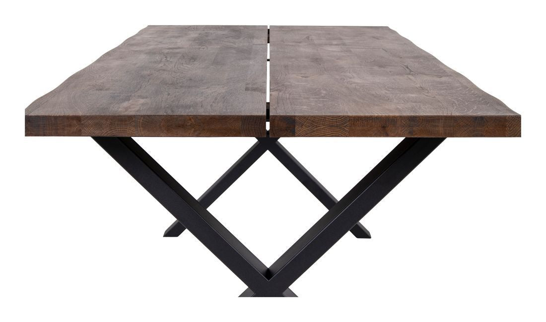 Toulon Dining table, smoked oiled oak, corrugated edge 200x95