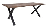 Toulon Dining table, smoked oiled oak, corrugated edge 200x95