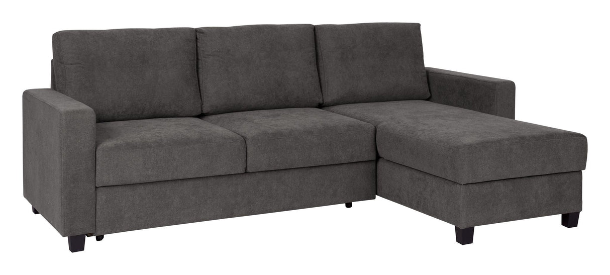 Trieste 2-pers. Sofa with chaise longue, right - Dark gray