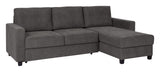 Trieste 2-pers. Sofa with chaise longue, right - Dark gray