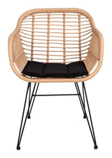 Trieste Garden Chair with Black Cushion, Polyrattan