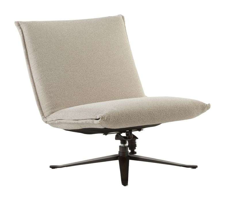 Flint Lounge Chair with Tilt Function, Beige Textile