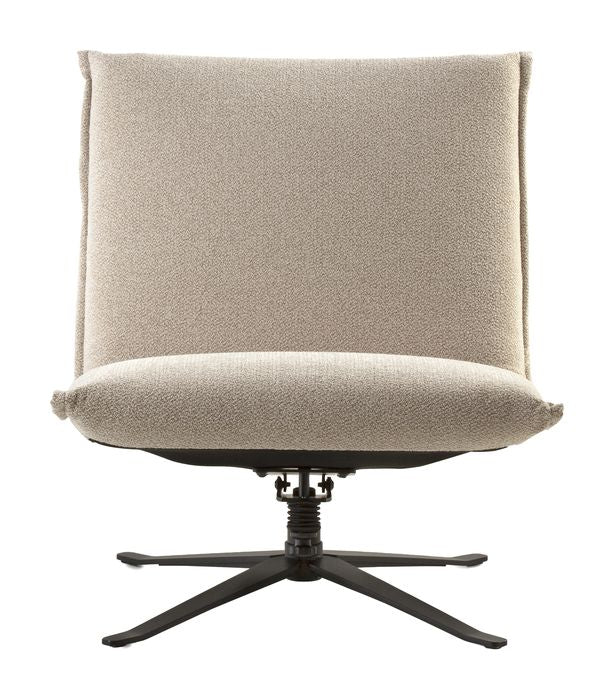 Flint Lounge Chair with Tilt Function, Beige Textile