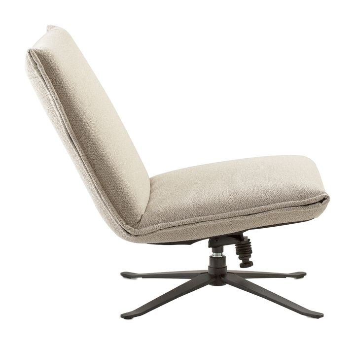 Flint Lounge Chair with Tilt Function, Beige Textile