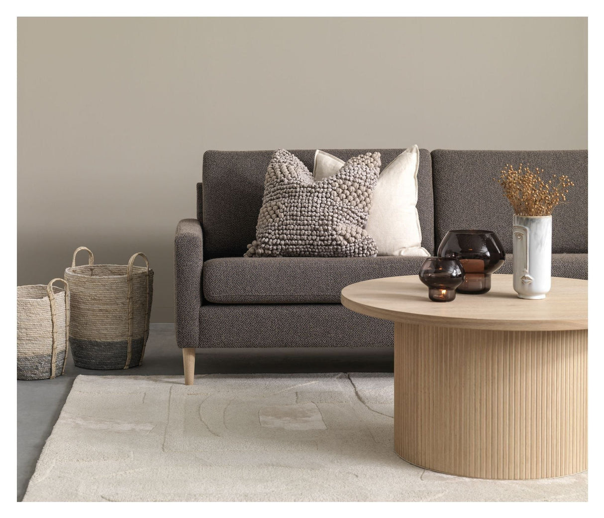 Liliedal Corner sofa, Toffee bouclé