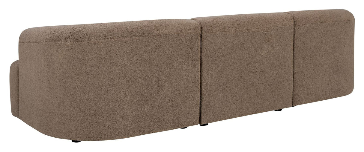 Mindy 3-pers. Sofa, Brown textile