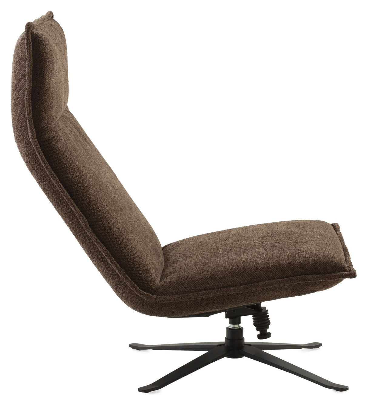 Nelson Recliner with tilt and adjustable headrest, Brown textile