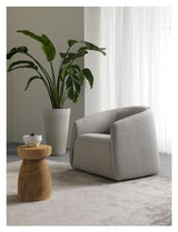 Taffie Armchair with swivel function, beige textile