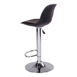 Trondheim Bar stool, Black, chrome legs