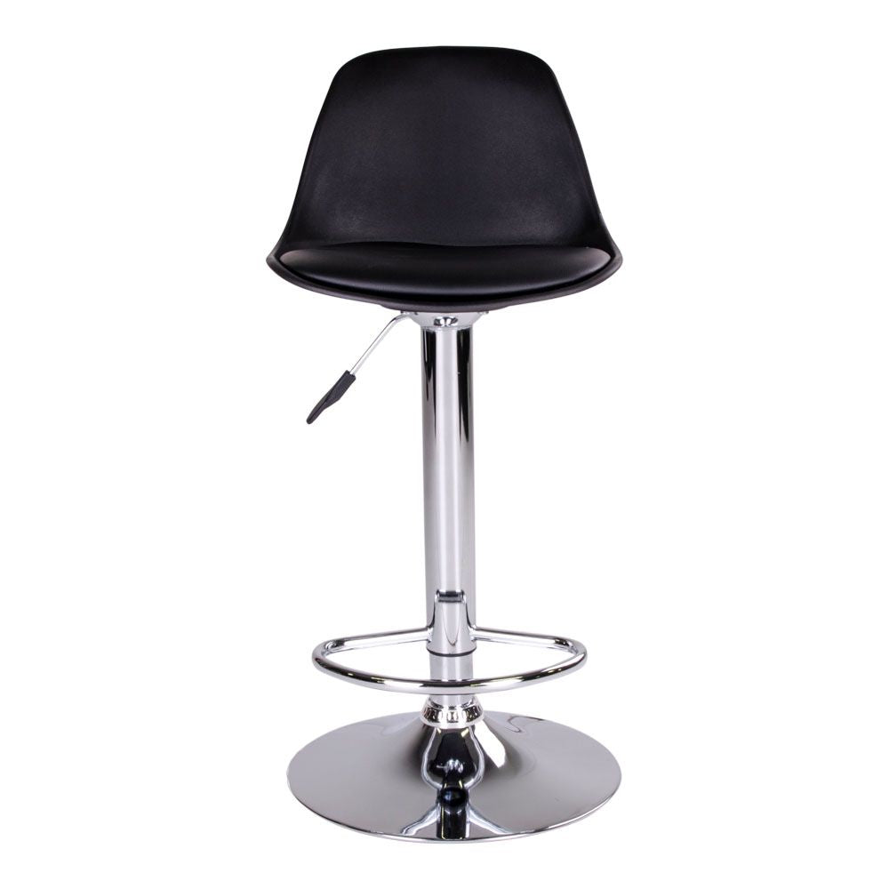 Trondheim Bar stool, Black, chrome legs