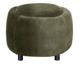 Turn Pouf w. reversible oak top - green