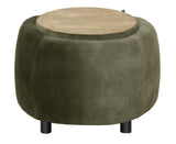 Turn Pouf w. reversible oak top - green