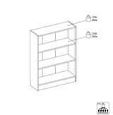 Basic Bookcase - White H:108 B:79