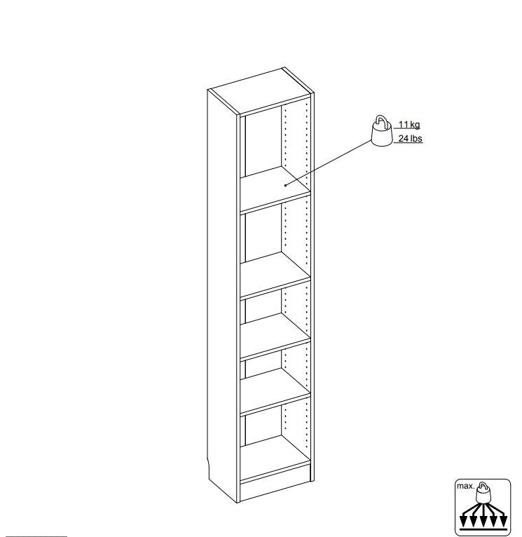 Basic Bookcase - White H:203 B:40