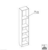 Basic Bookcase - White H:203 B:40