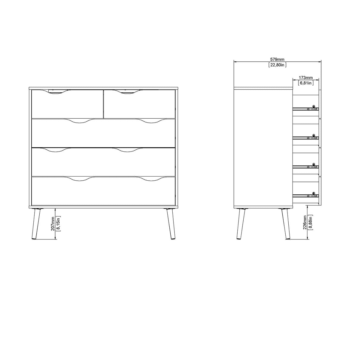 Delta chest of drawers - white