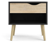 Delta Bedside table w. drawer - Egelook/Mat Black