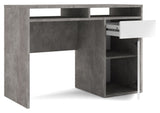 Function Plus Desk 1 Door and Drawer, Oxide Gray/White