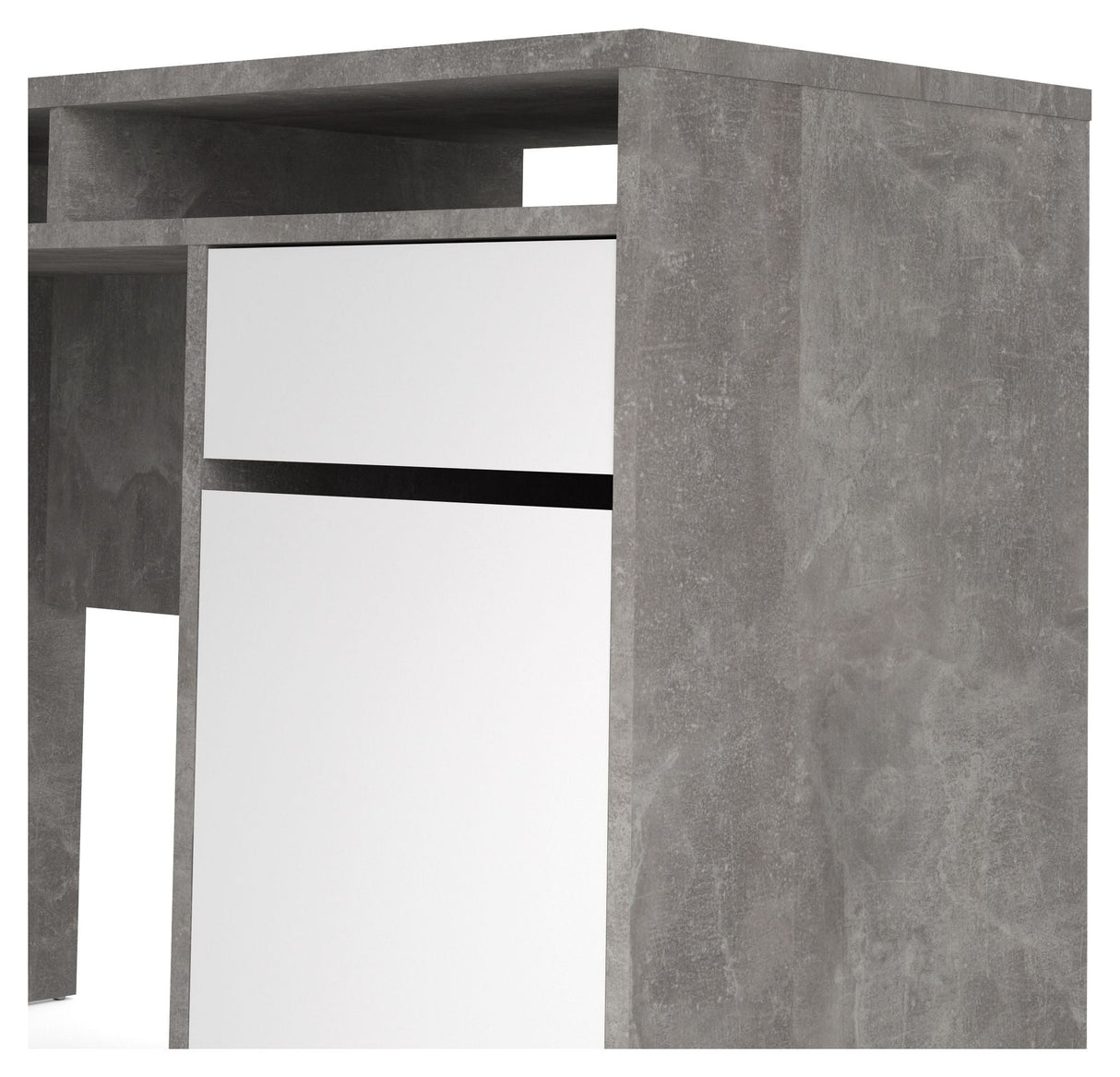 Function Plus Desk 1 Door and Drawer, Oxide Gray/White