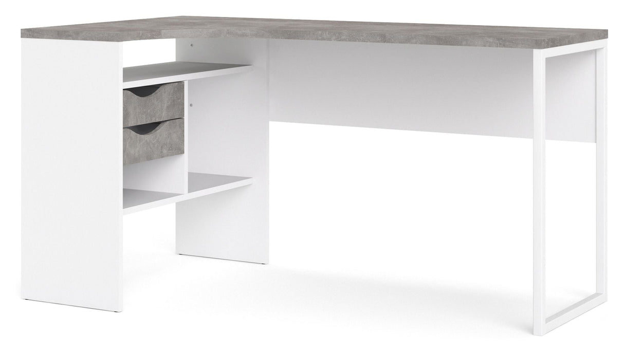 Function Plus Desk, White Oxide Concrete