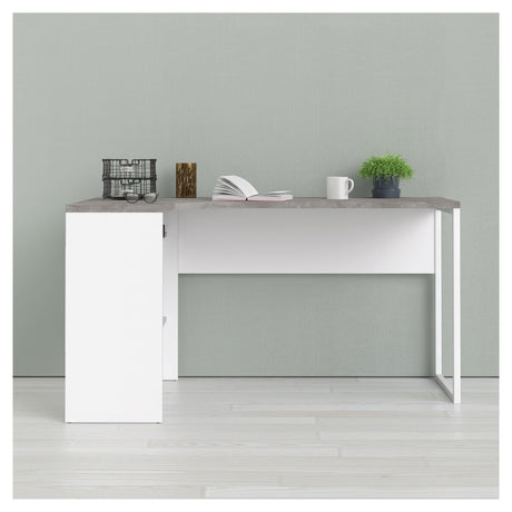 Function Plus Desk, White Oxide Concrete