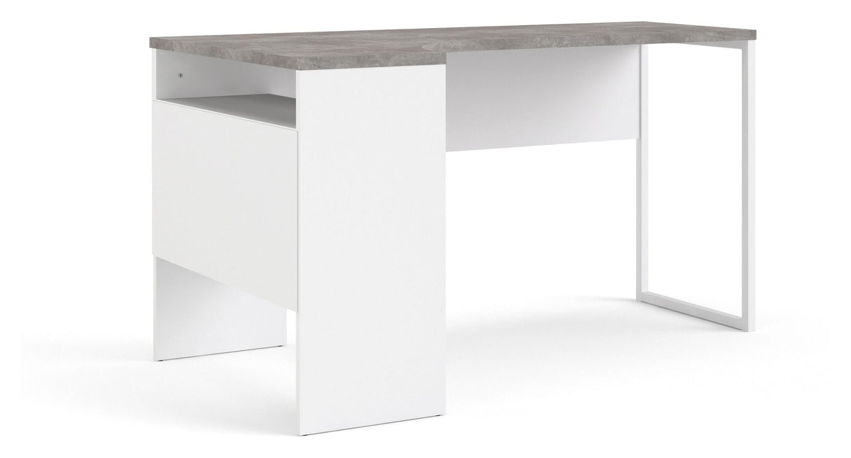 Function Plus Desk, White Oxide Concrete